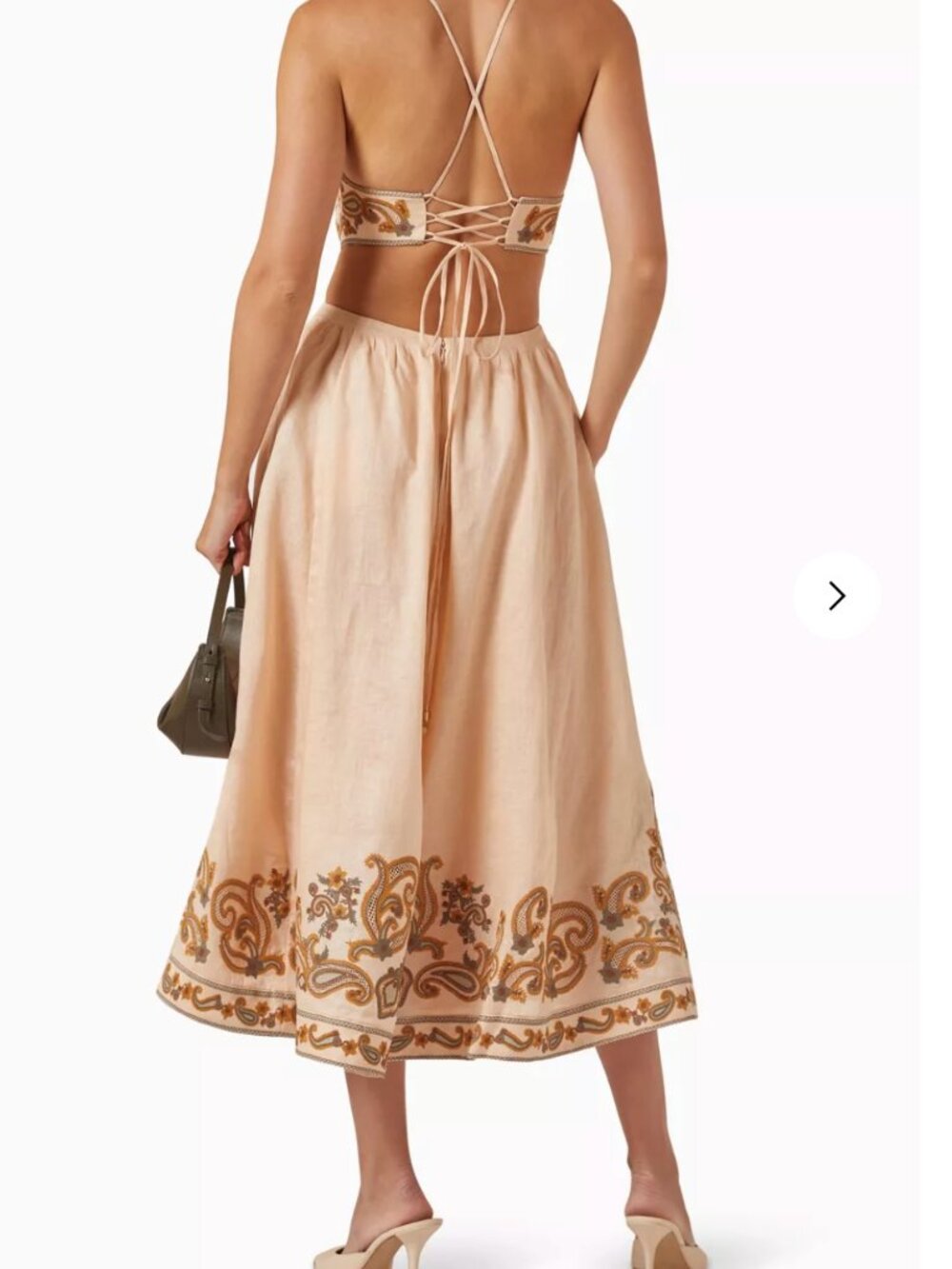 Zimmermann Devi Halter Tie Midi Dress in Linen (Size 2) - Picture 2 of 7